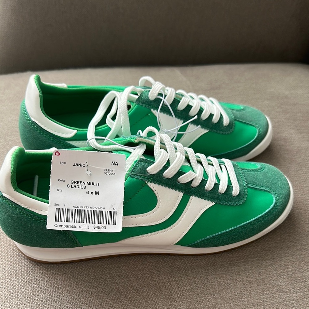 Steve Madden Vibrant Green and White Sneakers